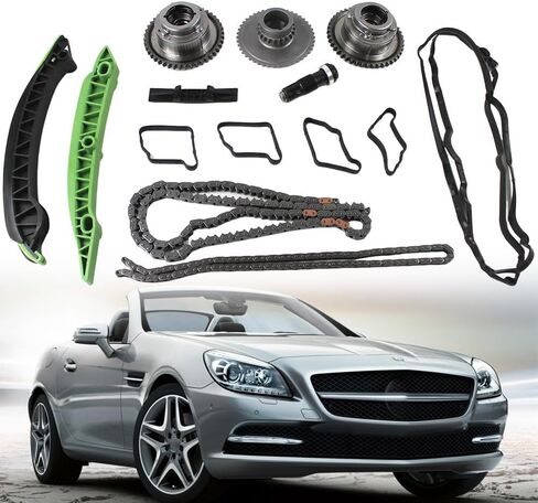 مجموعة سلسلة توقيت المحرك مع ضابط عمود الحدبات متوافق مع Benz W203 W204 SLK250 E250 M271 C200 S212 C180 بعد السوق in Saudi Arabia