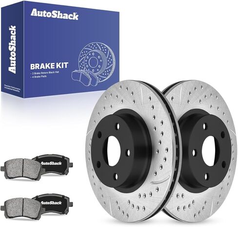 استبدال مجموعة الفرامل الأمامية Autoshack لـ Subaru Legacy Forester AWD حفر ومرسى فرامل القرص المغلفة بالرسوم الإلكترونية منصات الفرامل الخزفية السوداء 10.91 "277 مم SCDPR4106141061721 in Saudi Arabia