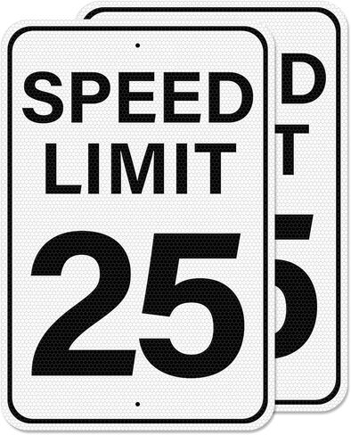 2 Pack Speed Limit 20 MPH Sign 18 × 12 Inches Reflective Waterproof Aluminum Metal Traffic Signage with Pre-Drilled Holes for Indoor Outdoor Use in Saudi Arabia