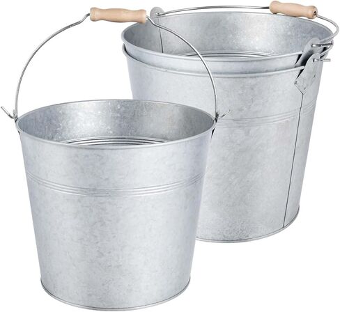 Obtanim 4 Pack 8 Quart Glvanized Duckets Champagne Champagne Booder Storage Ice Pails مع مقبض للنباتات ، العصارة ، تفضل الحفلات بتنظيم أحزاب المنازل بوازم التبريد in Kuwait