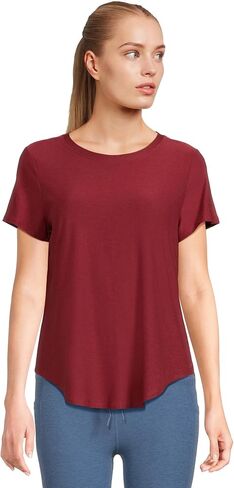 Beyond Yoga Women's Featherweight On The Down Low Tee Flower Blue Heather XX-Large in Saudi Arabia