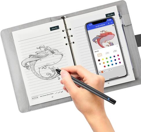GOWENIC Smart Pen Notebook Set, 5.0 Digital Pen with 360 Writing Angle Real Time OCR Text Recognition, for Android iOS Studying Drawing Note Taking (Black Grey Patchwork) in Saudi Arabia