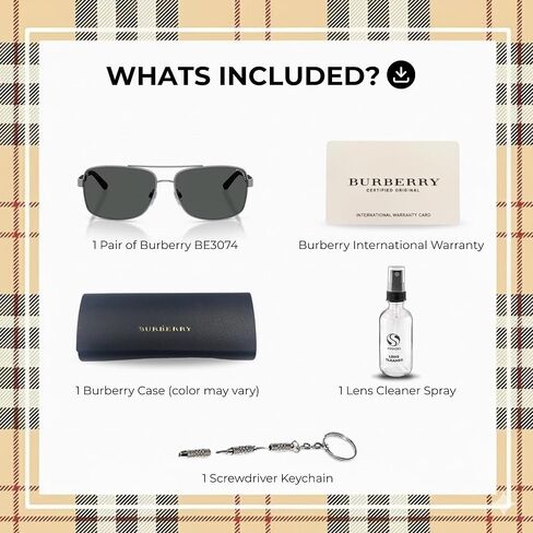BURBERRY BE3074 Rectangle Shape Metal Sunglasses with Luxury Eyewear Kit in Saudi Arabia