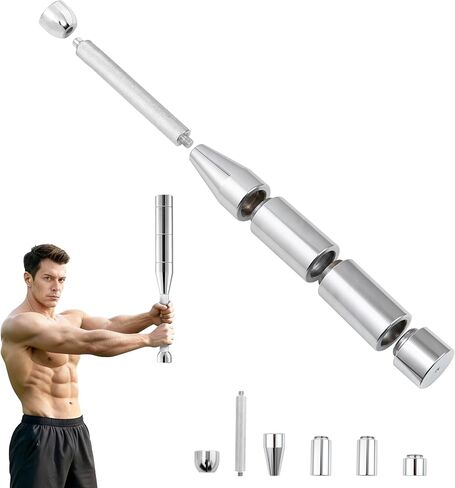 Adjustable Macebell Clubbell - 6-in-1 premium steel indian club for Full Body, Shoulder, and Forearm strength training - ideal for Fitness, Mma, and Rehabilitation - Includes Forearm Strengthener, grip strength Tester, and adjustable weights (6.5-17.5lbs) in Saudi Arabia