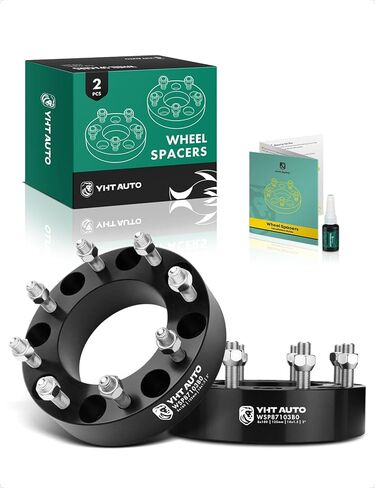 YHTAUTO 8x180mm Wheel Spacers 2 inch Fits Chevrolet & GMC Models, Silverado Sierra 2500 3500 2011-2022, Silverado 2500 2011-2018, Tire Spacers w/ M14x1.5 & 12.9 Grade Studs 125mm Center Bore 2PCS in Saudi Arabia