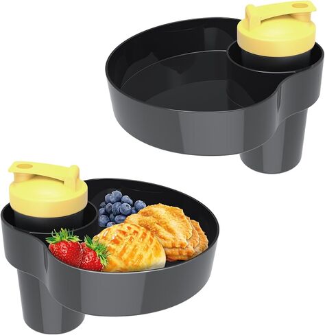 2 Packs Kids Travel Tray Accessory for Car Seats – Car Seat Snack Tray with Cup Holders for Snacks and Drinks, Sky Blue&Pink in Kuwait