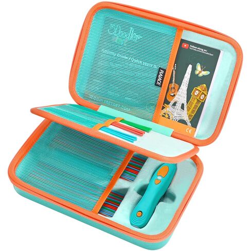 RAIACE Hard Storage Case Compatible with 3Doodler Start+ Essentials for 3D Pen Set, Protective Carrying Bag for Printing Pens, Cables and Accessories. (case only) - Green in Kuwait
