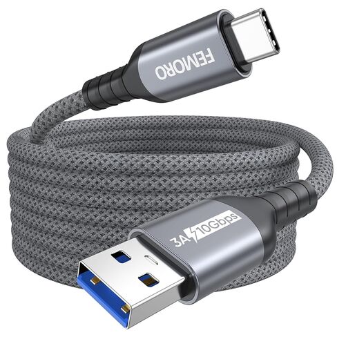 كابل USB C بطول 15 قدم، نقل بيانات طويل USB 3.2 Gen2 بسرعة 10 جيجابت في الثانية وشحن سريع 5 فولت/3 أمبير من A إلى النوع C، سلك مجدول من الألومنيوم لهاتف Galaxy S25/24، وiPhone 17/16/15، ووحدة تحكم Xbox/PS5، والكمبيوتر اللوحي، وكاميرا Dashcam والمزيد in Kuwait