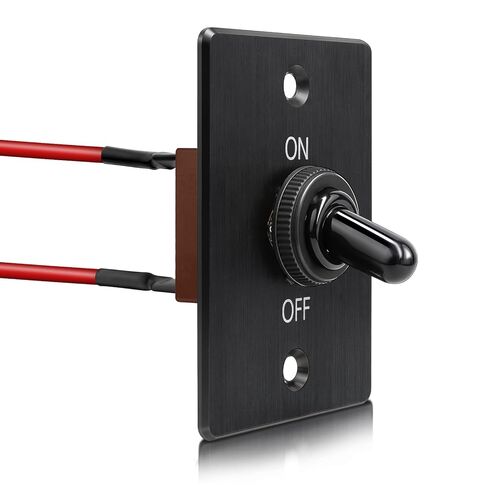 12V Toggle Switch with Aluminum Mounting Plate Pre-soldered 14AWG Leads 20A 2 Pin SPST ON/OFF Toggle Switch with Weather-resistant Boot Cover for Marine Boat RV Trailer Truck Automotive (1Pcs) in Saudi Arabia