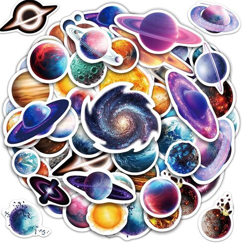51 Pcs Creative Colorful Brain Aesthetics Stickers for Water Bottle, Glow in The Dark Vinyl Waterproof Laptop Decals for Adults, Luggage Helmet Phone Cases Skateboard Personalized Decorations in Kuwait