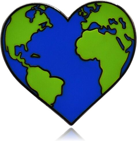 Planet Earth Heart Hard Enamel Pin in Saudi Arabia