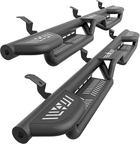 Crew Cab Running Boards Side Steps Compatible with 2009-2014 Ford F150 F-150 SuperCrew Cab Super Duty, Two Stairs Design Side Rail Nerf Bar Rock Sliders (4 Full Size Doors, Star Logo) in Kuwait