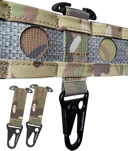 Tactical MOLLE Accessories Clip T-Mount Clash Hook, Glove Clips MOLLE Key Holder with Hanging Carabiner, For Plate Carrier Duty Belt Battle Belt Backpack, Tactical Vest Gear Clip Accessories in Kuwait