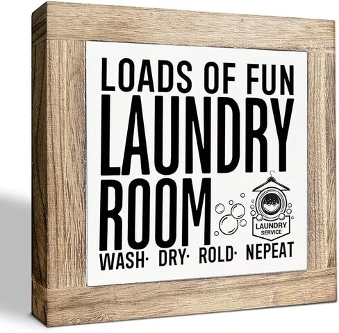 Laundry Wood Sign, Change Humor Sign for Laundry Room Decor, Decorative Wooden Box Signs, Farmhouse Decoration for Home Shelf Desk Tabletop, Rustic Home Decor in Kuwait