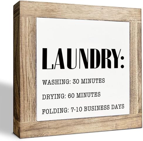 Laundry Wood Sign, Change Humor Sign for Laundry Room Decor, Decorative Wooden Box Signs, Farmhouse Decoration for Home Shelf Desk Tabletop, Rustic Home Decor in Kuwait
