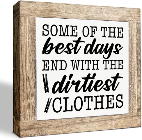Laundry Wood Sign, Change Humor Sign for Laundry Room Decor, Decorative Wooden Box Signs, Farmhouse Decoration for Home Shelf Desk Tabletop, Rustic Home Decor in Kuwait