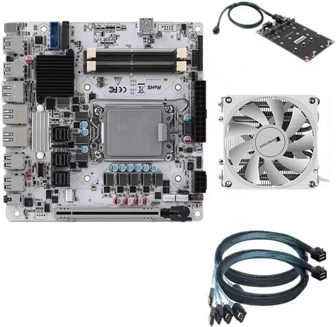 Q670 NAS اللوحة الأم ITX جدار الحماية اللوحة الرئيسية لـ 12/13/14th Gen LGA1700 2 * DDR5 2 * 2.5G LAN 1 * PCIE5.0x16 Max 8 * SATA 6 * M.2 NVMe 2X Intel 2.5G Network Port (اللوحة الأم) in Kuwait