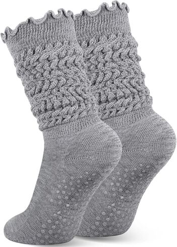 Sintege Ruffle Slouch Socks with Grips 80s Neon Women Socks for Pilates Yoga 80s 90s Halloween Christmas Costume in Saudi Arabia
