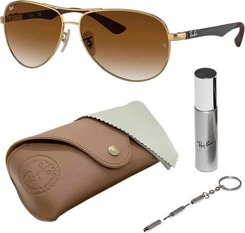 Ray-Ban RB8313 CARBON FIBRE Pilot Shaped Sunglasses for Men & Women with Official RAYBAN Eyewear Kit in Saudi Arabia