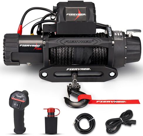Fieryred ATV/UTV Winch 12V 4500 LB WINCH ELECTRY مع حبل تركيبي ، مع مكافحة عن بعد اللاسلكي ، فريليدية الصقور والتصاعد ، IP67 مقاومة للماء ، IP67 in Saudi Arabia