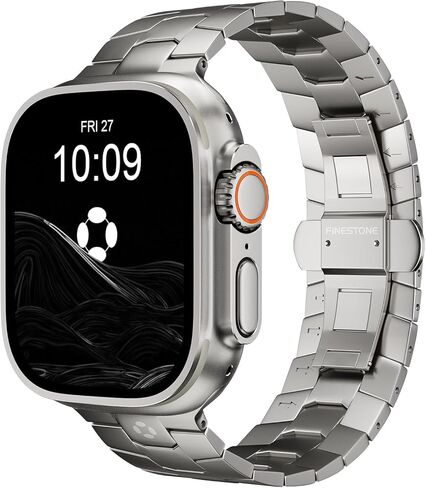 AGIS02 Titanium Band for Apple Watch Ultra 3/2/1 Band 49mm & Series 11/10 46mm, Premium Adjustable Ultra Watch Band for Men with Butterfly Clasp, Durable and Lightweight iWatch Metal Strap in Kuwait