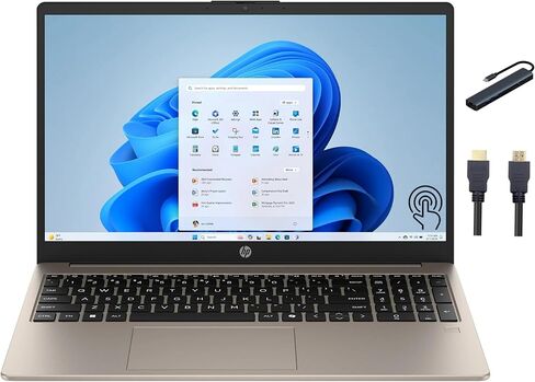 HP 15.6 inch FHD Laptop | Intel Core i3-N305 Processor | Intel UHD Graphics| Fingerprint | Silver | 8GB RAM | 256GB SSD | Windows 11 Home | Bundle with 64GB USB Flash Drive in Kuwait