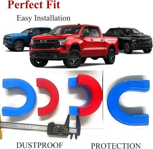 (إصدار ممتد) أغطية خطاف السحب لـ Silverado 1500 2007-2026 وGMC Sierra 1500 2007-2019، تصميم ممتد يناسب ملحقات Silverado 1500 تمامًا، لا يناسب خطافات السحب الرأسية (أحمر) in Kuwait