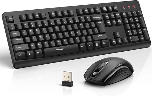 TECKNET Wireless Keyboard and Mouse Combo, Full Size Silent Ergonomic Keyboard and Mouse, Long Battery Life, Optical Mouse, Spill-Resistant, 2.4G Lag-Free Cordless Mice Keyboard for PC,Laptop,Computer in Saudi Arabia