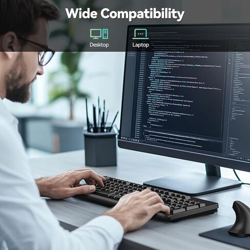 TECKNET Wireless Keyboard and Mouse Combo, Full Size Silent Ergonomic Keyboard and Mouse, Long Battery Life, Optical Mouse, Spill-Resistant, 2.4G Lag-Free Cordless Mice Keyboard for PC,Laptop,Computer in Saudi Arabia