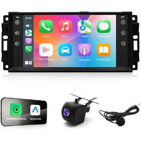 2 + 32G راديو السيارة ستيريو لسيارة جيب رانجلر JK كومباس جراند شيروكي دودج رام، مدمج لاسلكي Carplay Android Auto، شاشة لمس 10 بوصات للسيارة مع كاميرا احتياطية للملاحة WiFi GPS in Kuwait