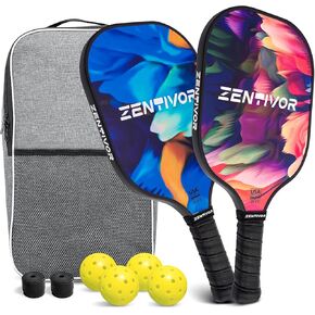 مجاذيف Carbalball Baddles خفيفة الوزن - مجاذيف Usapa Pickleball للنساء والرجال والمبتدئين والوسطيات | سطح شجاع ، تصميم أنيق | نواة امتصاص الصدمات 16MM ، قبضة ملهى in Kuwait