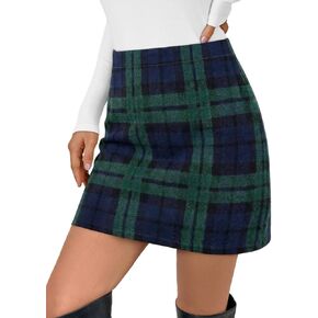 LILLUSORY Womens Plaid Skirt Fall High Waist Flannel Mini Checkered Skirts Winter Corduroy Sweater Dress 2025 in Saudi Arabia