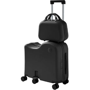 حقيبة تابو للركوب مع حقيبة محمولة للأطفال، حقيبة حمل صلبة مع حامل أكواب مخفي، دواسة قابلة للطي، واجهة من النوع C وUSB، قفل TSA، عجلات 6 دوارة، أصفر in Kuwait