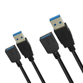 كابل تمديد USB 3.0 بطول 5 أقدام، سلك تمديد USB ذكر إلى أنثى، كابل USB لنقل البيانات بسرعة 5 جيجابت في الثانية وكابل USB للوحة المفاتيح والماوس وXbox ومحرك الأقراص المحمول والطابعة ووحدة التحكم في الألعاب والمزيد in Kuwait