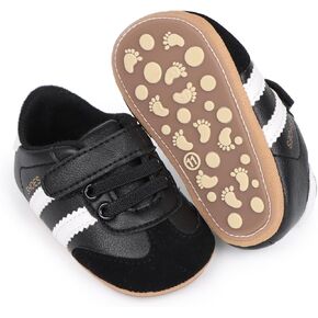 Baby Boys Girls Sneakers Toddler Non-Slip Soft Rubber Sole First Walking Shoes Frity Brity Crib Shoes in Kuwait