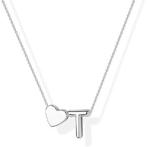 Inerney الذهب القلب الأولي قلادة للنساء 14K مطلية بالذهب A-Z حرف قلادة قلادة لذيذ صغير القلب حرف واحد فقط قلادة شخصية اسم قلادة هدية مجوهرات للنساء in Kuwait