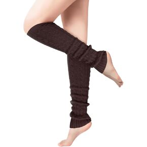 تدفئة الساق للنساء في الشتاء، زوج واحد من تدفئة الساق البيضاء 80s كابل متماسك/فخذ عالي للحفلات واليوجا والرياضة in Kuwait