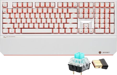 Hexgears X1 Pro Wireless Mechanica Keyboard, Tri-Mode Bluetooth/2.4G/USB-C, Hot-Swappable Clicky Switch Gaming Keyboard, Mini Compact White Backlit Keyboards with Wrist Rest - White in Kuwait