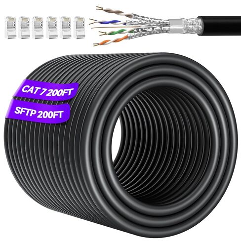 Soibke Cat 7 Ethernet Cable 10ft, Outdoor&Indoor, SFTP Cat 7 Triple Shielded Ethernet Cable, Network, Internet, LAN Cables, with RJ45 Connector for Router, Modern, PS4/5, Gaming in Saudi Arabia