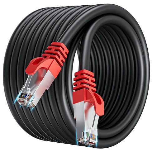 Soibke Cat 7 Ethernet Cable 10ft, Outdoor&Indoor, SFTP Cat 7 Triple Shielded Ethernet Cable, Network, Internet, LAN Cables, with RJ45 Connector for Router, Modern, PS4/5, Gaming in Saudi Arabia