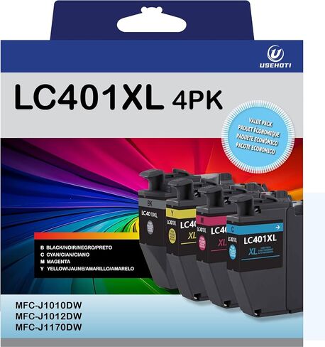 LC103XL LC101 Compatible for Brother LC103 Ink Cartridges High Yield Work with Brother MFC-J870DW MFC-J450DW MFC-J6920DW MFC-J6520DW Printer (Black Cyan Magenta Yellow, 4 Pack) in Saudi Arabia