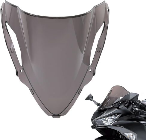الزجاج الأمامي لدراجة Kawasaki Ninja ZX6R 2025، واقي الرياح للدراجات النارية منحرف الهواء لملحقات Kawasaki Ninja ZX-6R ZX6R ZX636 ABS 2024-2025 (شفاف) in Saudi Arabia
