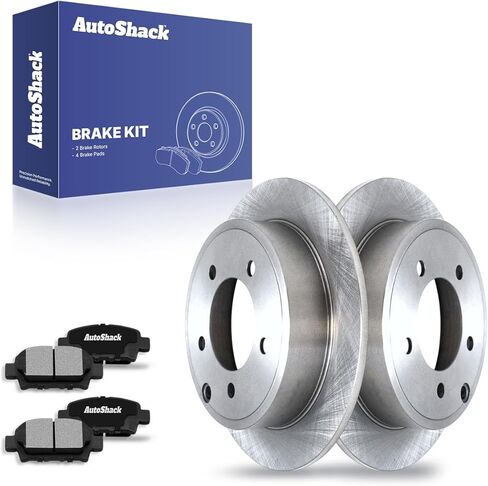 Autoshack Rear Brake Kit Replacement for Jeep Patriot Compass Dodge Avenger Caliber Chrysler 200 Sebring Mitsubishi Lancer V6 Disc Brake Rotors with Ceramic Brake Pad 10.3" (261.8 mm) CBO630381037CPA in Saudi Arabia