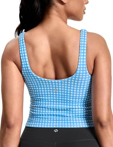 HeyNuts Zeal Bra Womens Scoop Neck Longline Sports Bras, U Back Workout Yoga Crop Tank Tops Padded A-D Cups *Updated Fit in Saudi Arabia