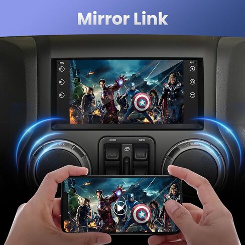 2 + 32G راديو السيارة ستيريو لسيارة جيب رانجلر JK كومباس جراند شيروكي دودج رام، مدمج لاسلكي Carplay Android Auto، شاشة لمس 10 بوصات للسيارة مع كاميرا احتياطية للملاحة WiFi GPS in Kuwait