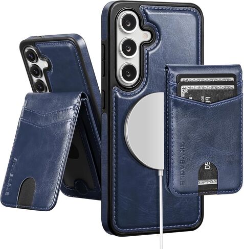 Compatible Magsafe 2 in 1 Detachable Samsung Galaxy S25 FE Wallet Case with Card Holder Women Men,Magnetic Shockproof PU Leather Phone Case RFID Blocking Flip Kickstand Credit Slots,Brown in Saudi Arabia