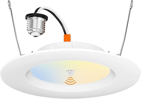Amico 2 Pack 5/6 Inch Motion Motion Sensor Light ، 12.5w = 100w ، 950lm ، 2700k/3000k/4000k/5000k/6000k قابلة للاختيار ، تعديل الأضواء Can Retrofit ، IC تصنيف - ETL & FCC ، أبيض in Kuwait