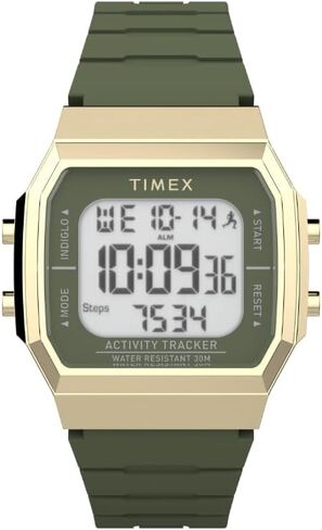 Timex Unisex Activity Tracker 40mm Watch - BlackStrap Digital Dial Gold-Tone Case in Saudi Arabia