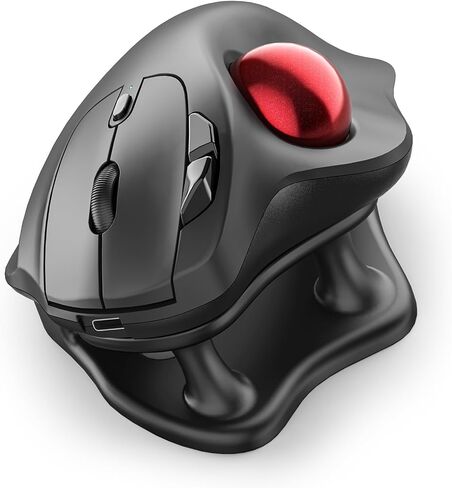 Nulea M511 Wireless Trackball Mouse, Rechargeable Ergonomic Thumb-Control Mouse with Tilt Stand, Smooth & Precision Tracking, 3 Device Connection (Bluetooth or USB Receiver), for PC/Mac/Laptop-Blue in Saudi Arabia