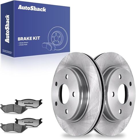 Autoshack Front Brake Kit استبدال 2002-2005 Dodge RAM 1500 2004-2006 Durango 3.7L 4.7L 5.7L 5.9L V6 V8 4WD RWD DISC BRAKE BRAKE ROTORS مع وسادات الفرامل السيراميك 13.2 "(335.8 مم) PCDR630076300796666 in Kuwait